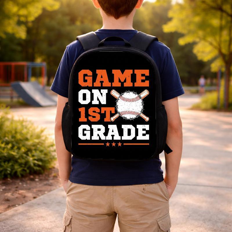 Game On First Grade Backpack - Baseball Kids Gift Custom Backpack Game On First Grade Backpack - Baseball Kids Gift Custom Backpack