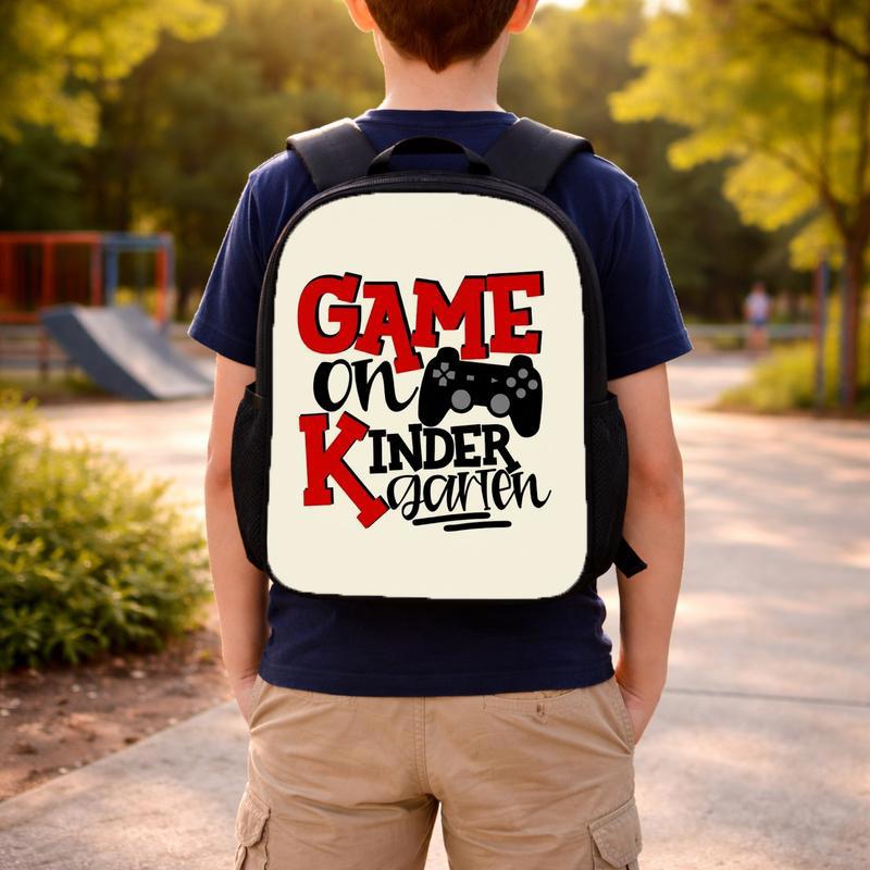 Game On Kindergarten Backpack - Gamer Kids Back To School Custom Backpack Game On Kindergarten Backpack - Gamer Kids Back To School Custom Backpack