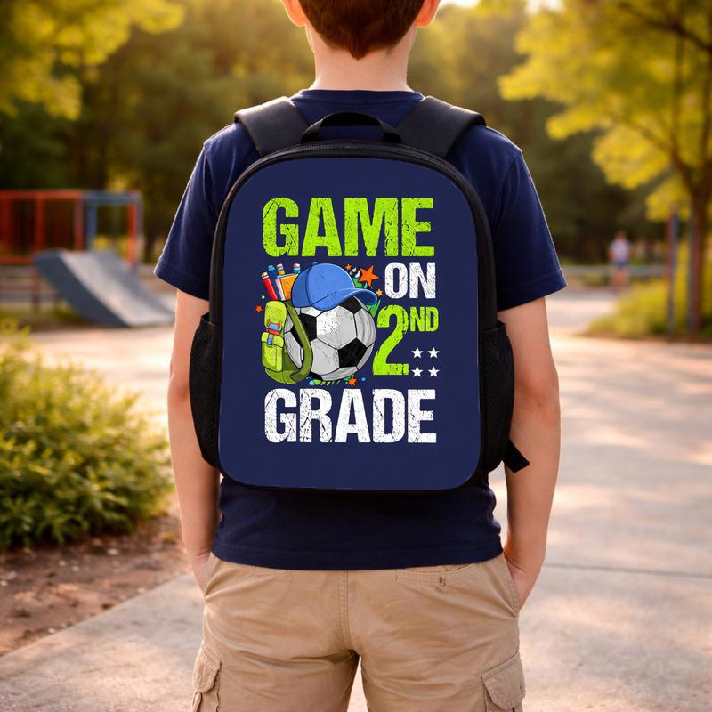 Game On 2nd Grade Backpack - Boys Back To School Soccer Custom Backpack Game On 2nd Grade Backpack - Boys Back To School Soccer Custom Backpack