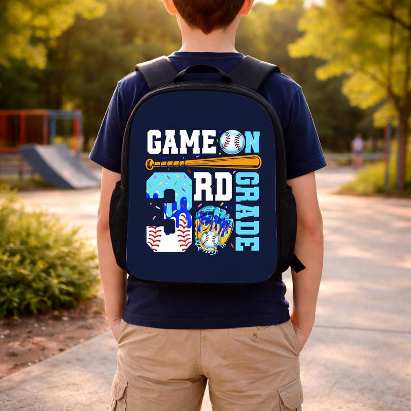Game On 3rd Grade Backpack - Cool Baseball Back To School Custom Backpack Game On 3rd Grade Backpack - Cool Baseball Back To School Custom Backpack