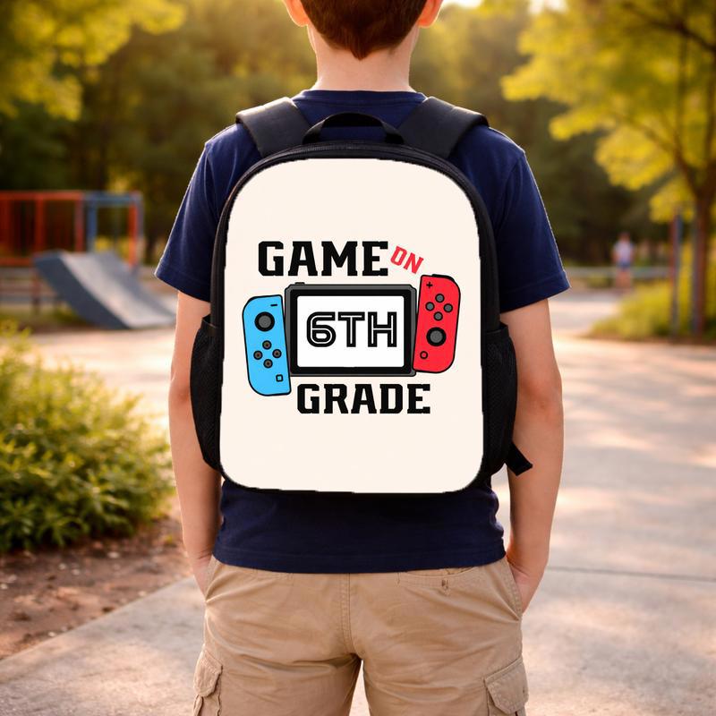 Game On 6th Grade Backpack - Cool Gamer School Style Custom Backpack