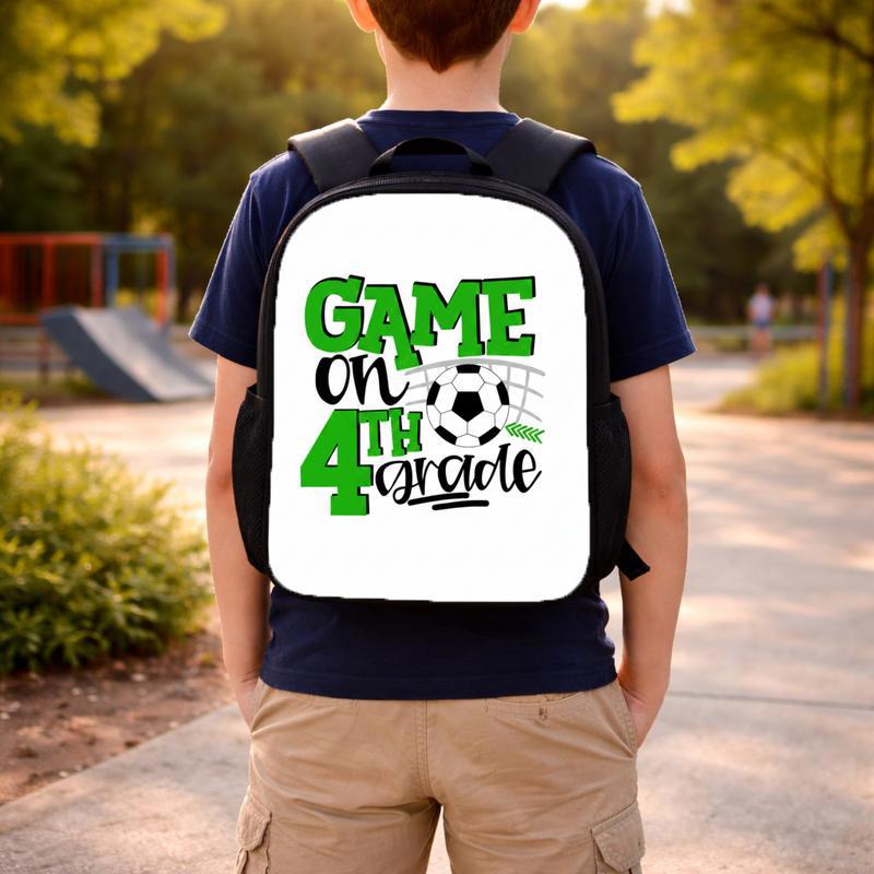 Game On 4th Grade Soccer Backpack - Back To School Sports Spririt Custom Backpack