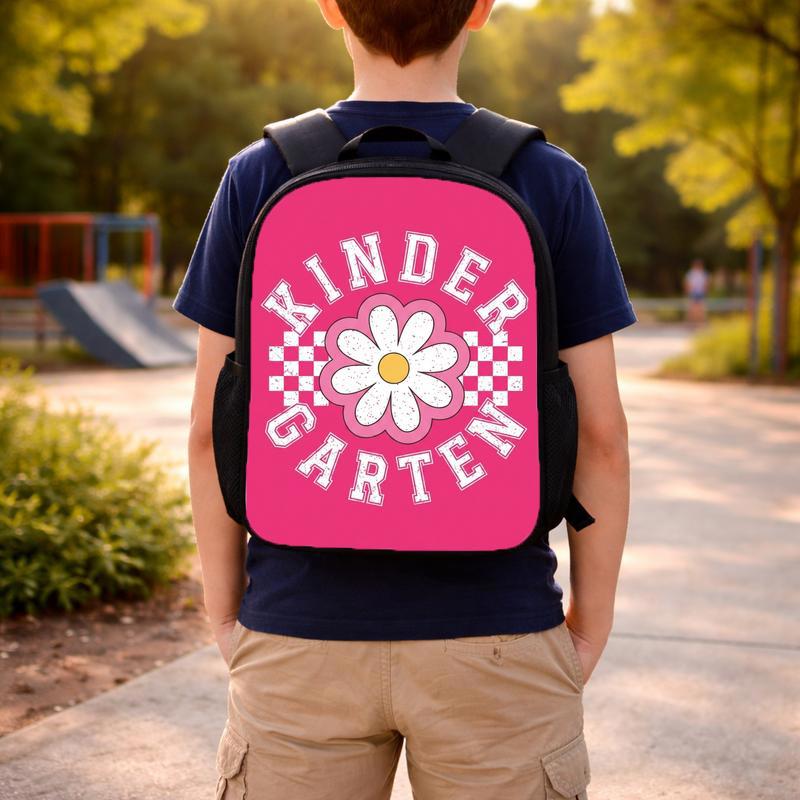 Girls Kindergarten Backpack - Daisy Checkerboard Cute Style Custom Backpack