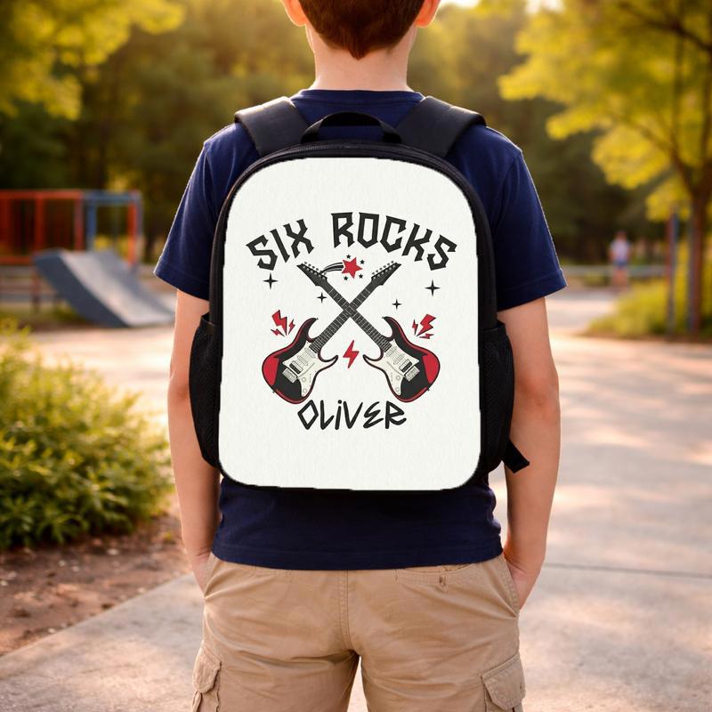 Grade Rocks Backpack For Kids - Custom Name Rock N Roll Style Custom Backpack