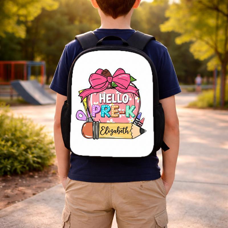 Hello Pre-K Backpack - Custom Name Boys Girls School Custom Backpack