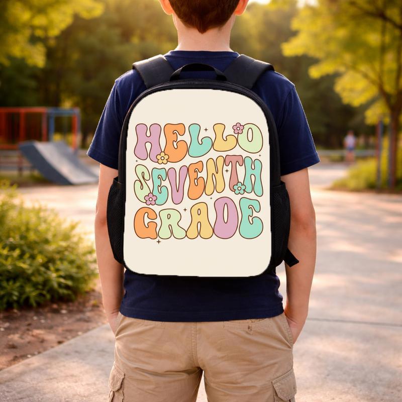 Hello 7th Grade Backpack - Middle School Back To School Fun Custom Backpack Hello 7th Grade Backpack - Middle School Back To School Fun Custom Backpack