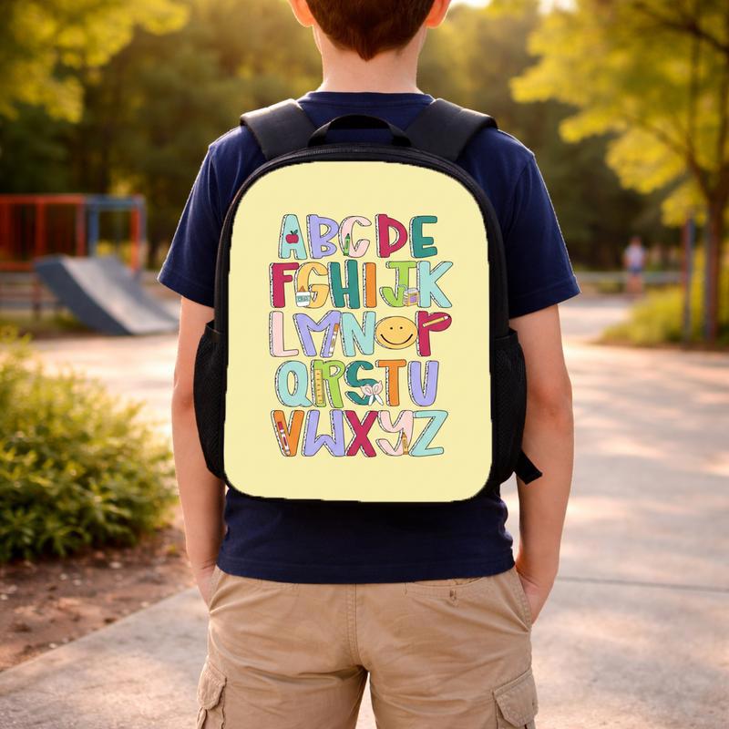 Kids Backpack - Colorful ABC Alphabet Letters Design Custom Backpack
