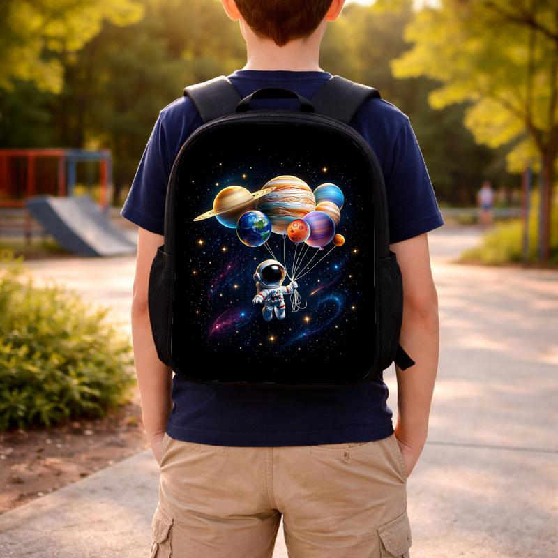 Kids Backpack Space Theme - Astronaut Planet Galaxy Design Custom Backpack
