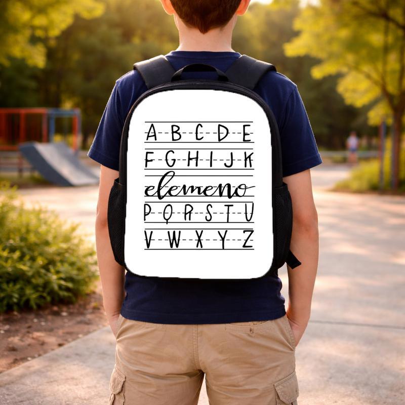 Kindergarten Backpack - Alphabet Writing Learning Style Custom Backpack