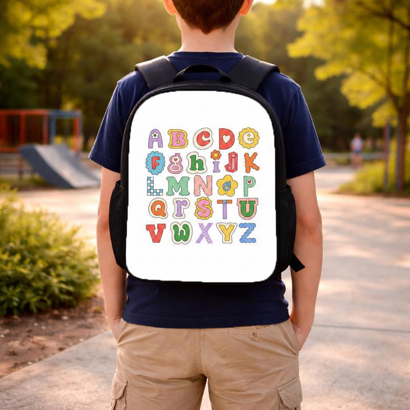 Kindergarten Backpack - Cartoon Alphabet Letters Kids Style Custom Backpack Kindergarten Backpack - Cartoon Alphabet Letters Kids Style Custom Backpack