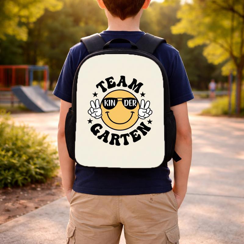 Kindergarten Squad Backpack - Smiley Face School Style Custom Backpack