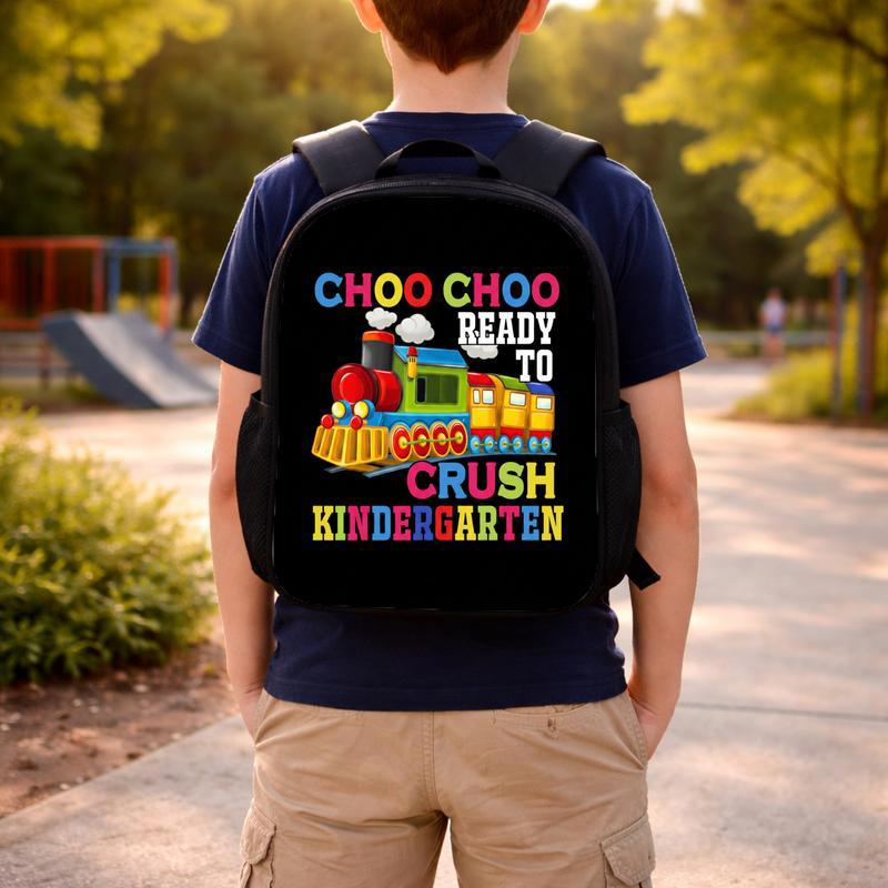 Kindergarten Train Backpack - Ready To Crush School Design Custom Backpack