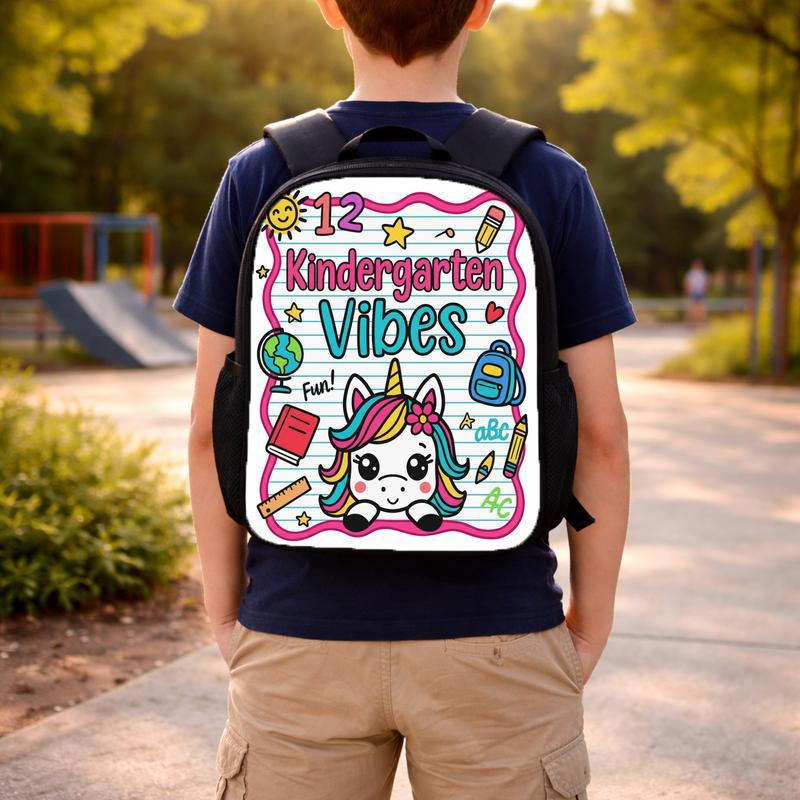 Kindergarten Vibes Backpack - Cute Unicorn Kids School Bag Custom Backpack Kindergarten Vibes Backpack - Cute Unicorn Kids School Bag Custom Backpack