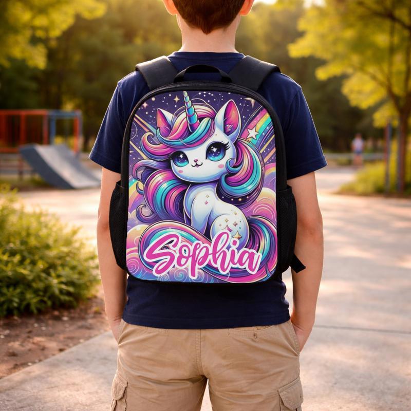 Magical Unicorn Backpack - Custom Name Back To School Bag Custom Backpack Magical Unicorn Backpack - Custom Name Back To School Bag Custom Backpack