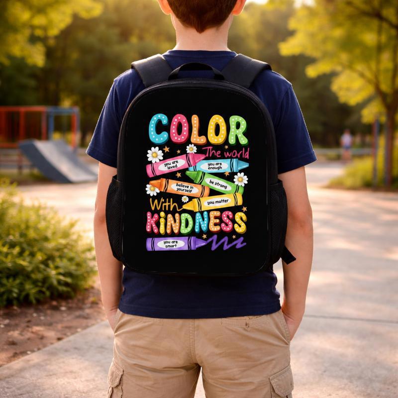 Middle School Backpack - Colorful Kindness School Message Custom Backpack Middle School Backpack - Colorful Kindness School Message Custom Backpack