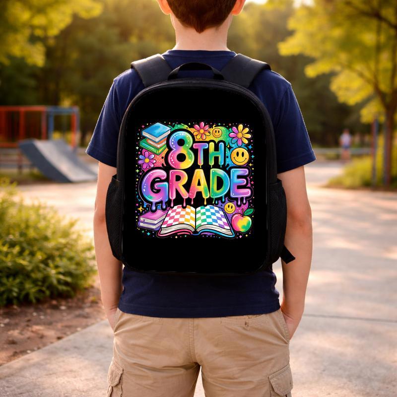 Middle School 8th Grade Backpack - Bright Back To School Fun Custom Backpack Middle School 8th Grade Backpack - Bright Back To School Fun Custom Backpack