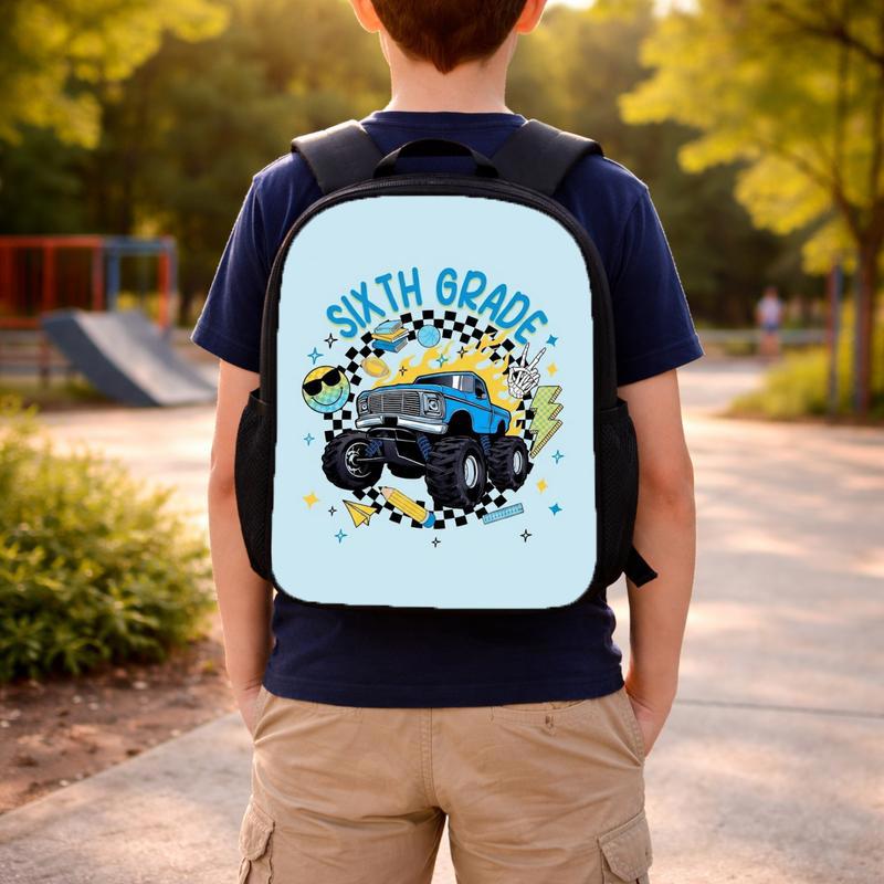Middle School 6th Grade Backpack - Cool Monster Truck Style Custom Backpack Middle School 6th Grade Backpack - Cool Monster Truck Style Custom Backpack