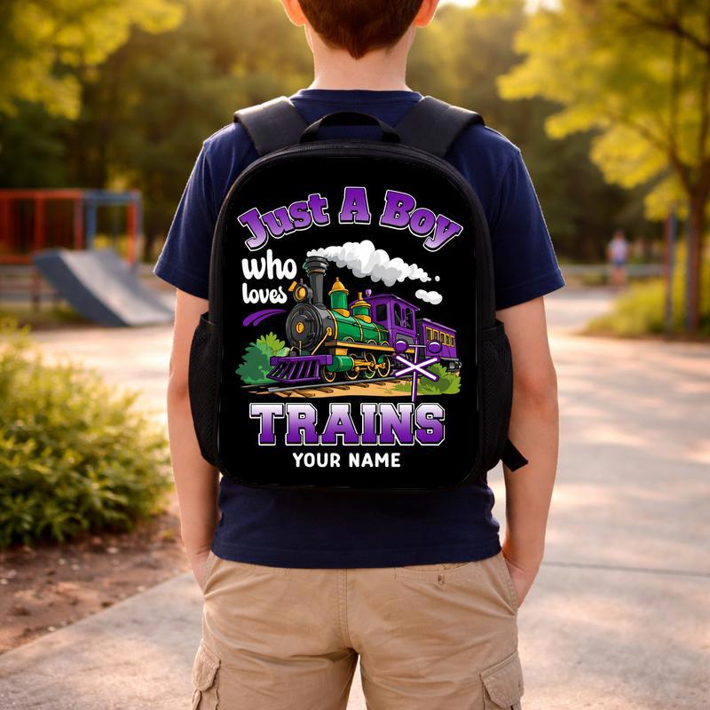 Personalized Back To School Train Backpack - Boy Who Loves Trains Custom Backpack Personalized Back To School Train Backpack - Boy Who Loves Trains Custom Backpack