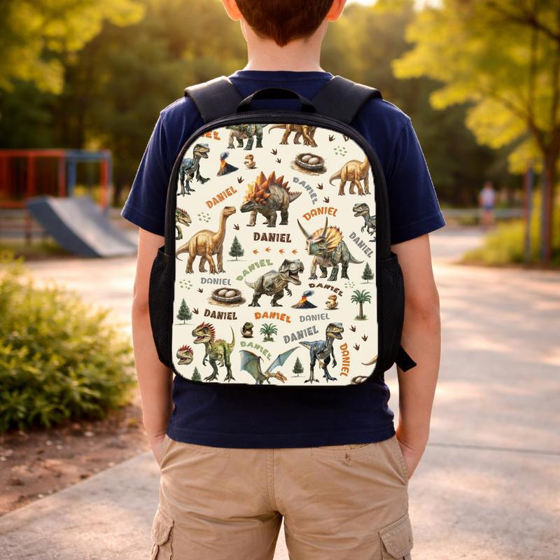 Personalized Dino Backpack - Jurassic Kids School Style Custom Backpack