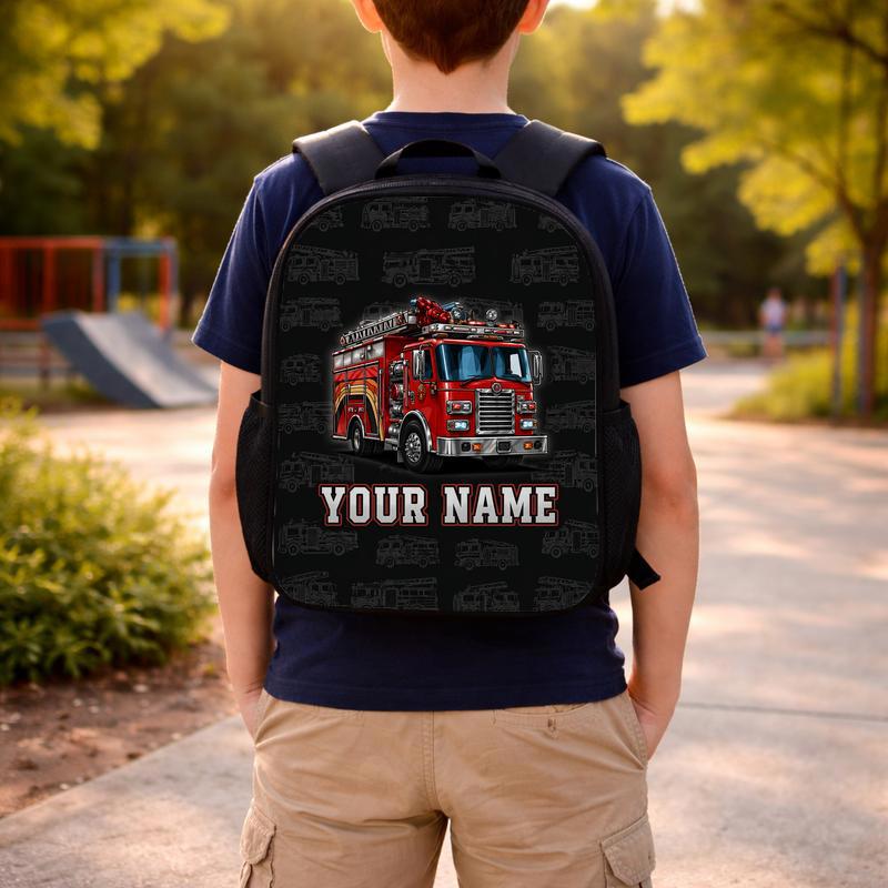 Personalized Fire Truck Backpack - Kids Custom Name Bag Custom Backpack Personalized Fire Truck Backpack - Kids Custom Name Bag Custom Backpack