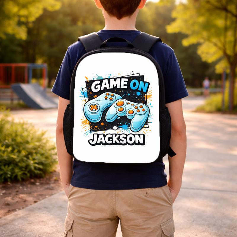 Personalized Gamer Backpack - Game On School Ready Custom Backpack Personalized Gamer Backpack - Game On School Ready Custom Backpack