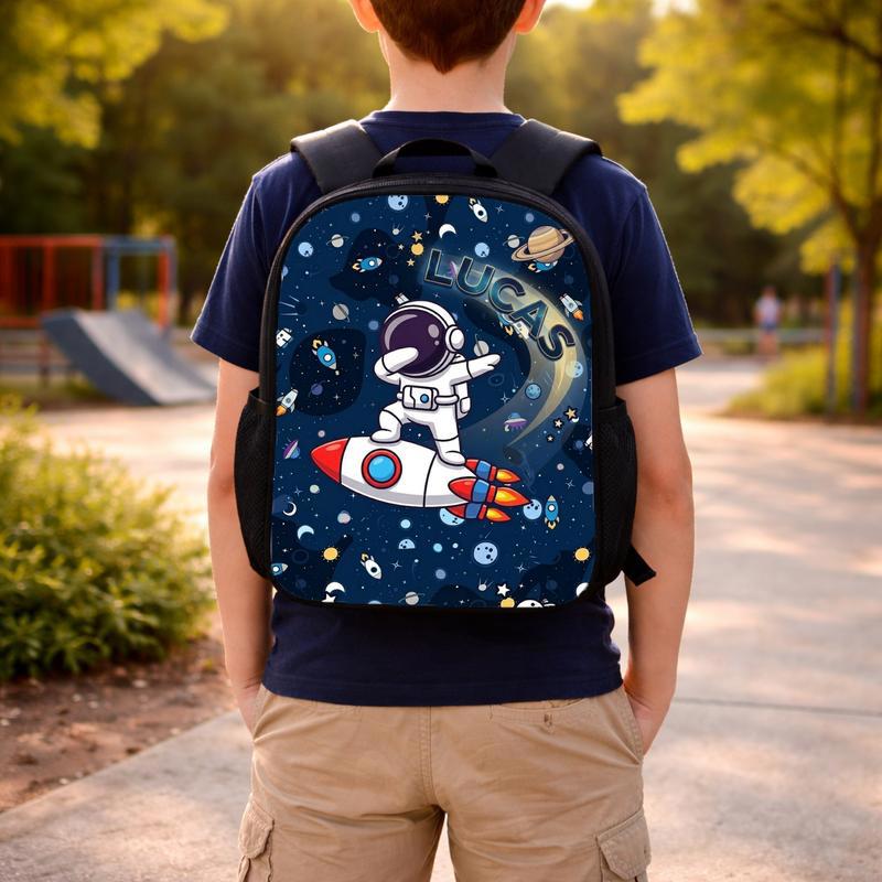 Personalized Kids Backpack - Astronaut Rocket Space Theme Custom Backpack Personalized Kids Backpack - Astronaut Rocket Space Theme Custom Backpack