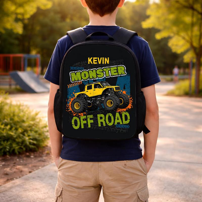 Personalized Monster Truck Backpack - Back To School Off Road Custom Backpack