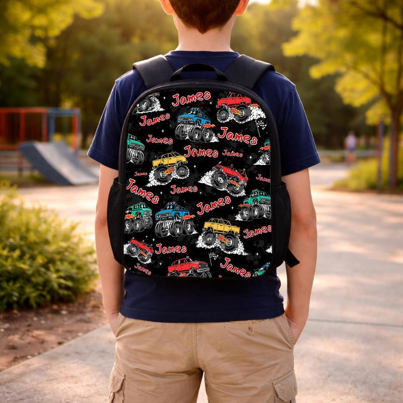 Personalized Monster Truck Backpack - Kids Custom Name Gift Custom Backpack Personalized Monster Truck Backpack - Kids Custom Name Gift Custom Backpack