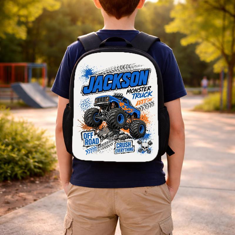 Personalized Monster Truck School Backpack - Kids Name Off Road Custom Backpack Personalized Monster Truck School Backpack - Kids Name Off Road Custom Backpack