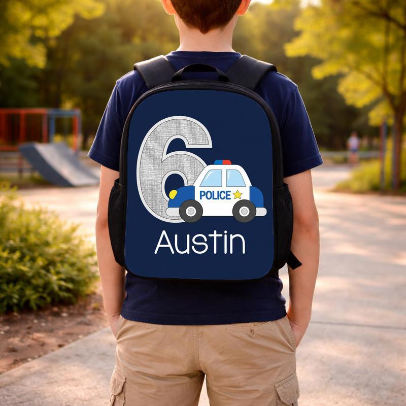 Personalized Police Backpack - Custom Age Back To School Kids Custom Backpack Personalized Police Backpack - Custom Age Back To School Kids Custom Backpack