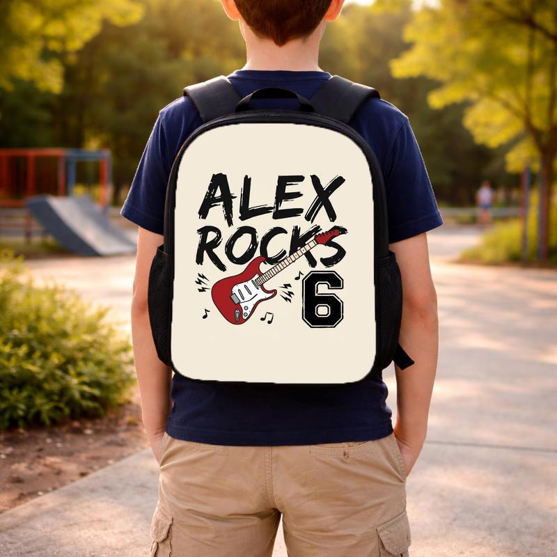 Personalized Rockstar Backpack For Kids With Name & Age Custom Backpack
