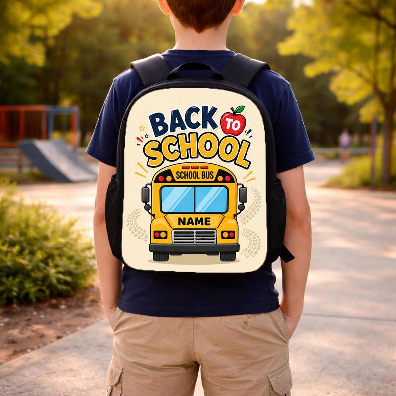 Personalized School Bus Backpack - Happy Back To School Kids Custom Backpack Personalized School Bus Backpack - Happy Back To School Kids Custom Backpack