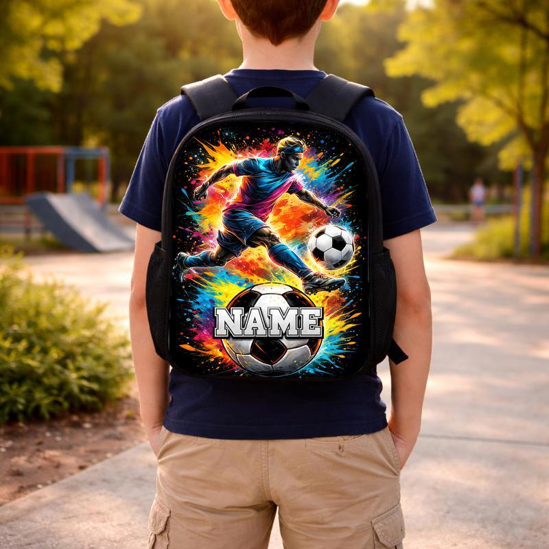 Personalized Soccer Backpack With Name - Color Splash Design Custom Backpack