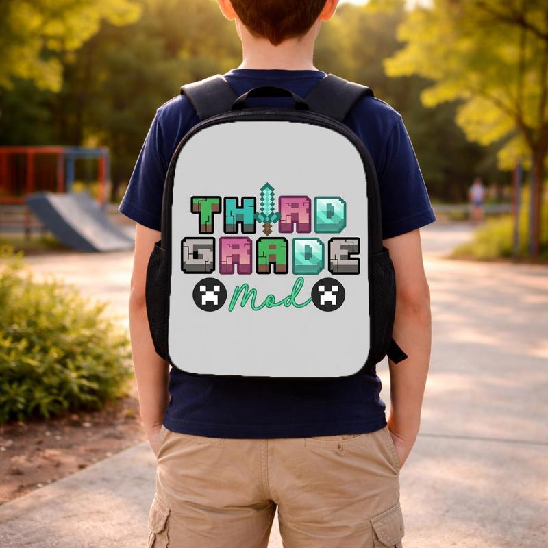 Pixel Gamer School Backpack - Ready For Next Level Custom Backpack