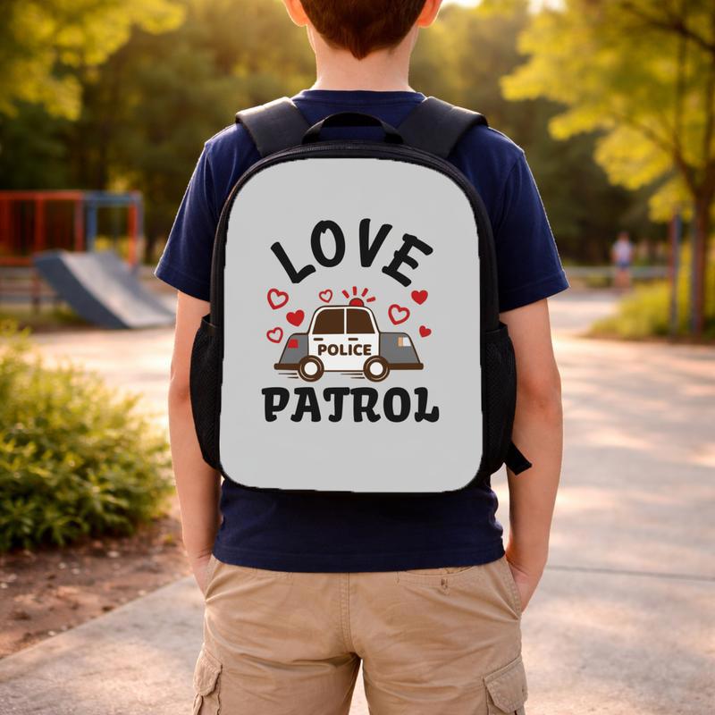 Police Car Backpack - Love Patrol Back To School Kids Gift Custom Backpack