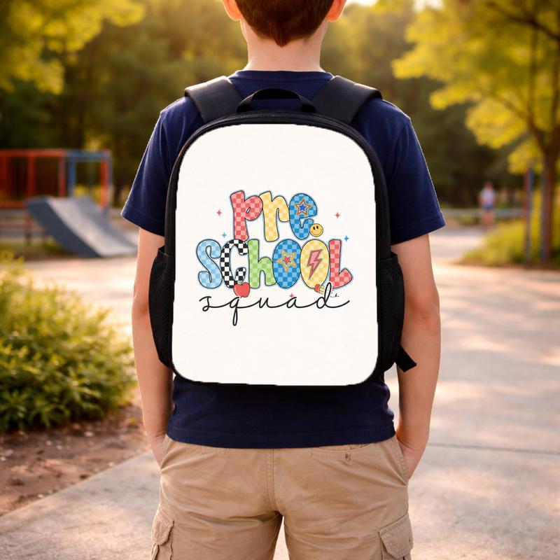 Pre School Squad Retro Checkered Backpack - Colorful Kids Style Custom Backpack Pre School Squad Retro Checkered Backpack - Colorful Kids Style Custom Backpack