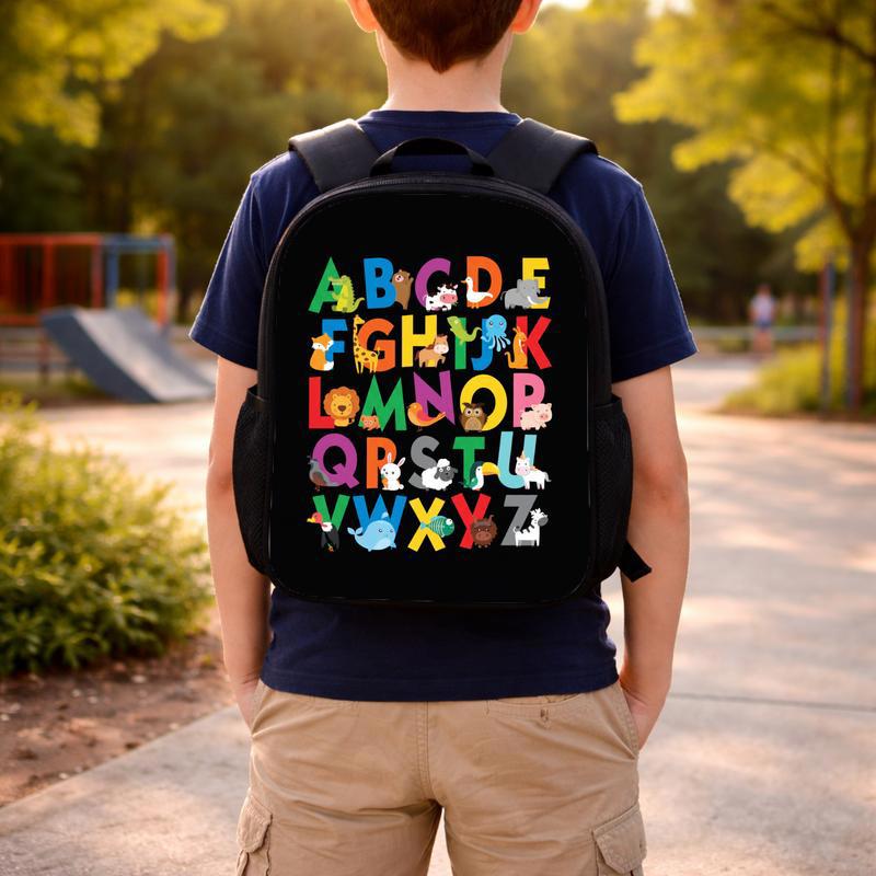 Preschool Backpack - Cute A To Z Animals Learning Kids Design Custom Backpack