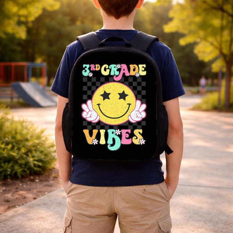 3rd Grade Retro Smiley Back To School Backpack For Students Custom Backpack