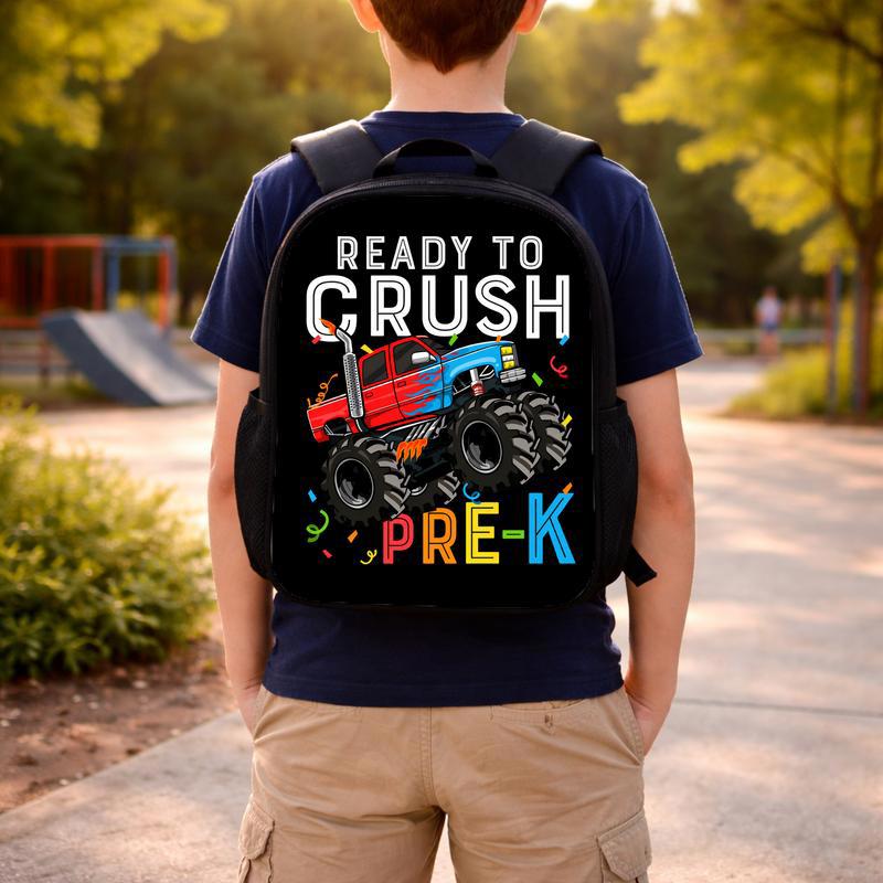 Ready To Crush Pre-K Backpack For Boys - Monster Truck Back To School Custom Backpack Ready To Crush Pre-K Backpack For Boys - Monster Truck Back To School Custom Backpack