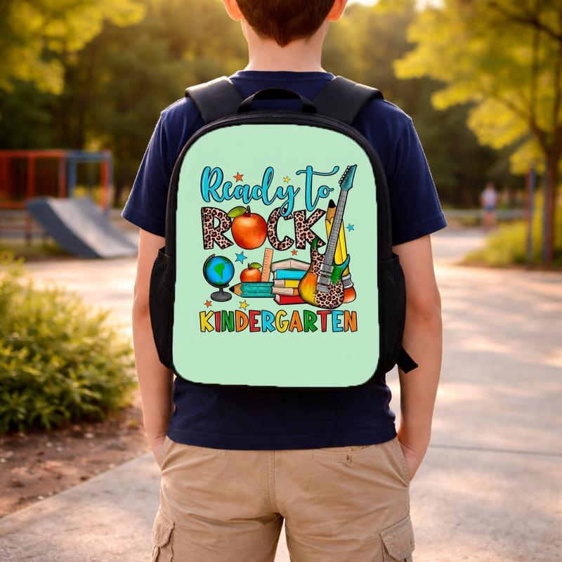Ready To Rock Kindergarten Backpack - Cute School Icons Custom Backpack