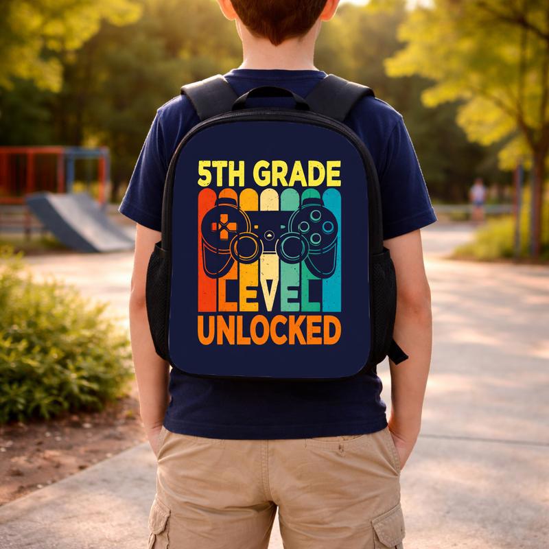 Retro Custom Grade Gamer Backpack - Level Up School Year Custom Backpack