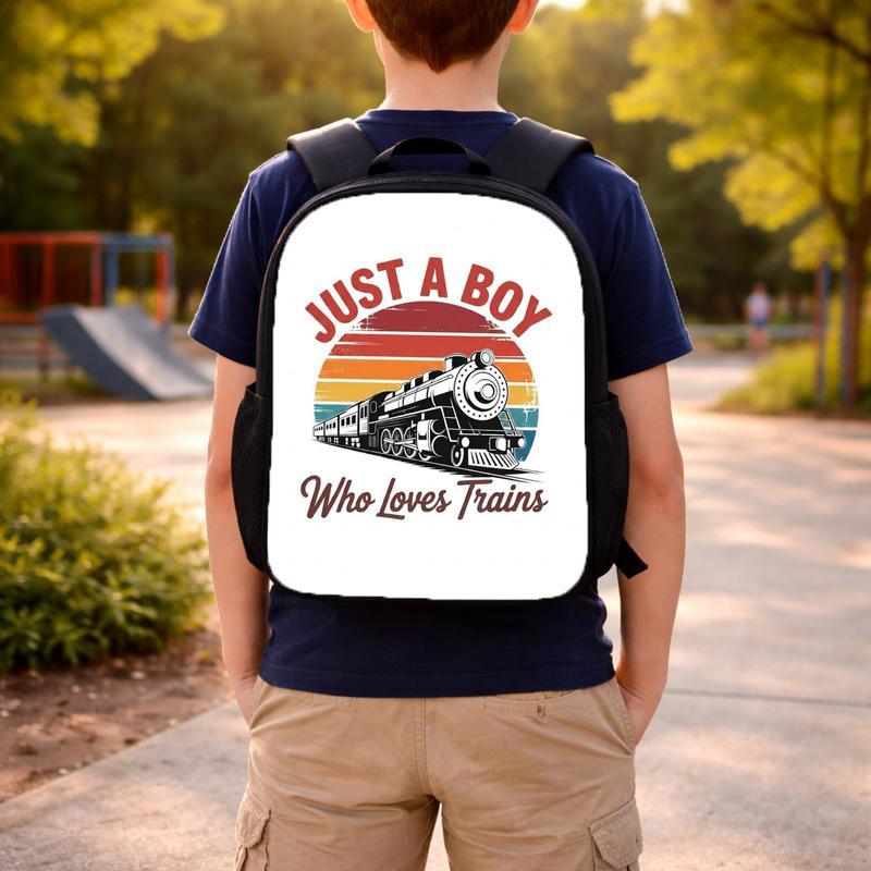 Retro Train Kids Backpack - Vintage Sunset Train Design Custom Backpack Retro Train Kids Backpack - Vintage Sunset Train Design Custom Backpack