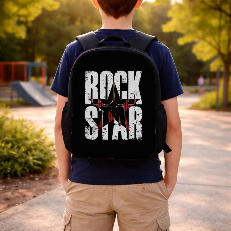 Rock Star Backpack For Kids - Grunge Music School Style Custom Backpack
