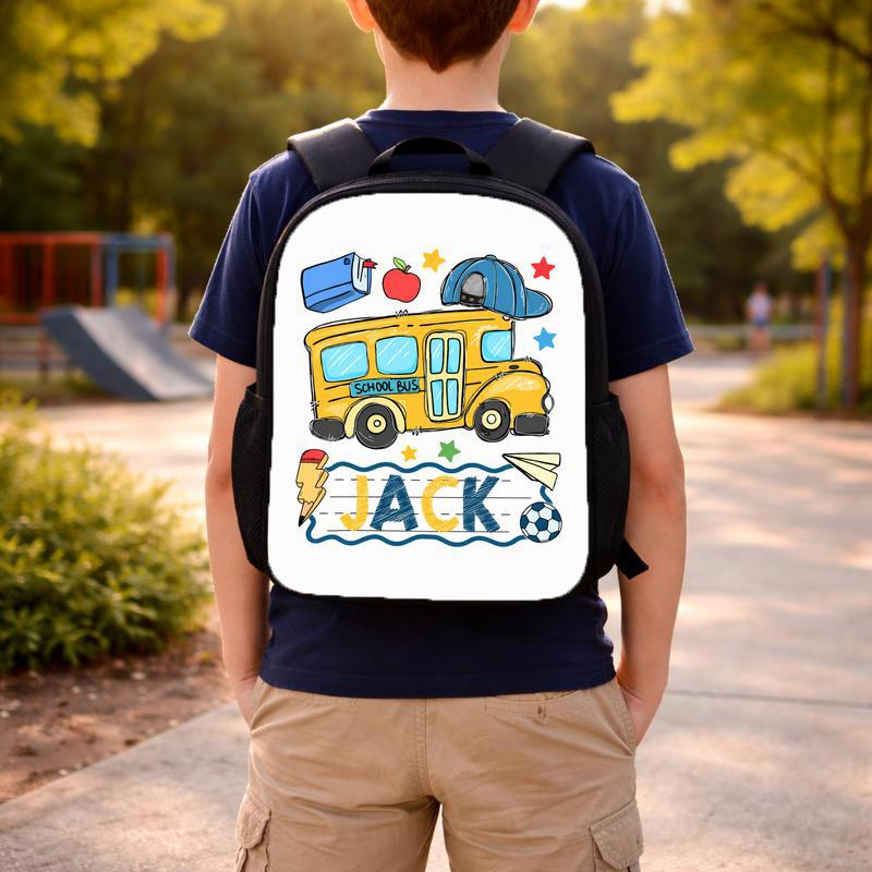 School Bus Boy Back To School Custom Backpack School Bus Boy Back To School Custom Backpack