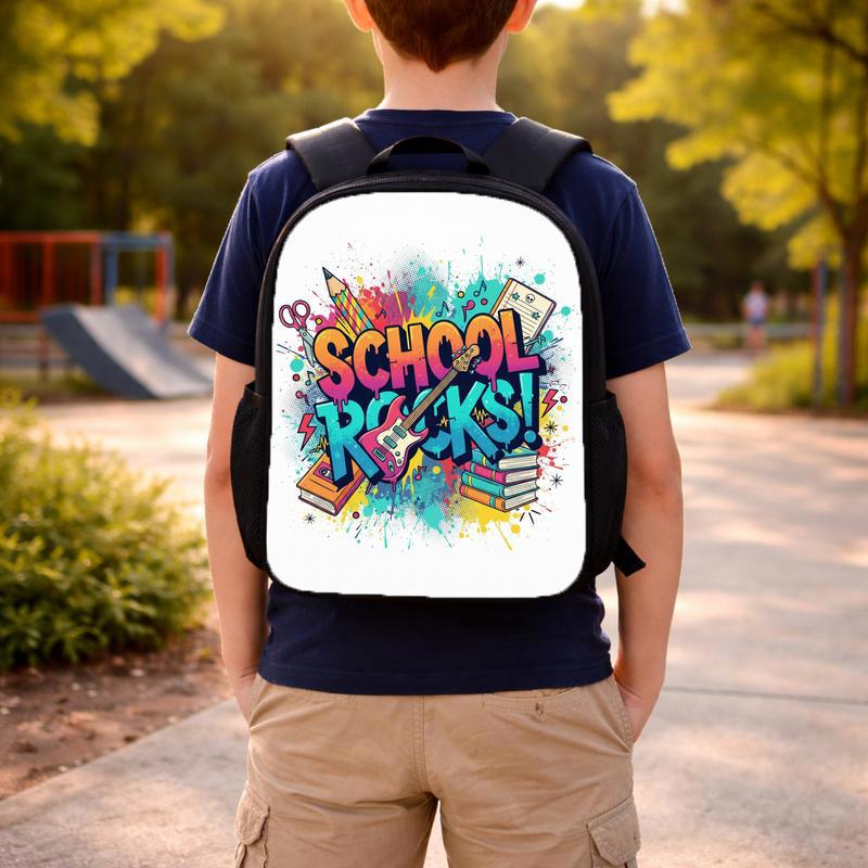 School Rock N Roll Backpack For Kids - Music Lover Style Custom Backpack