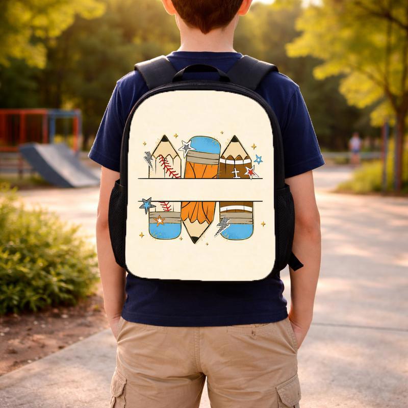 School Sports Backpack - Back To School Basketball Pencil Theme Custom Backpack School Sports Backpack - Back To School Basketball Pencil Theme Custom Backpack