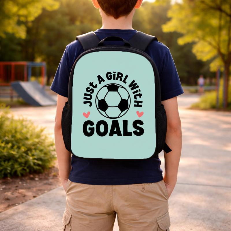 Soccer Goals Backpack - Cute Girls Back To School Bag Custom Backpack Soccer Goals Backpack - Cute Girls Back To School Bag Custom Backpack