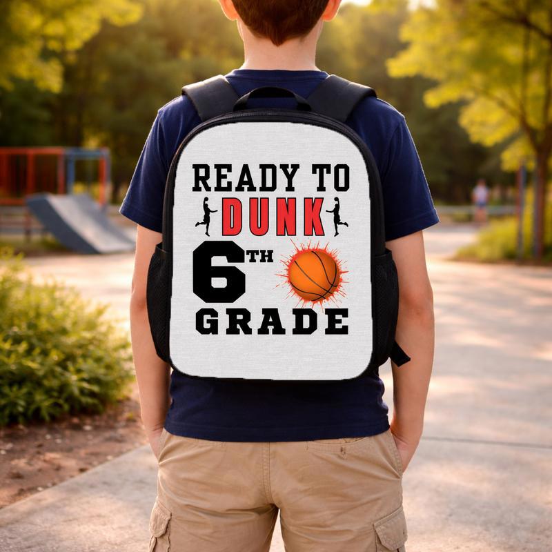 6th Grade Basketball Backpack - Back To School Ready To Dunk Custom Backpack