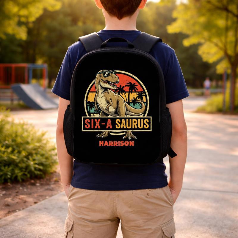 Vintage Personalized Dinosaur Backpack - Back To School Kids Custom Backpack