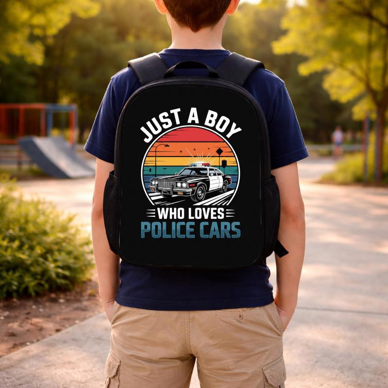 Vintage Police Backpack For Boys - Kids Back To School Car Lover Custom Backpack Vintage Police Backpack For Boys - Kids Back To School Car Lover Custom Backpack